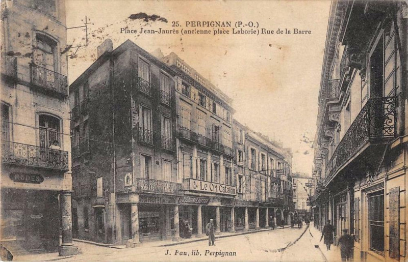 Carte postale ancienne Perpignan Place Jean Jaures à Perpignan