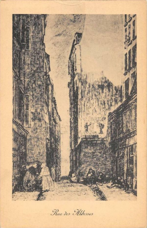 Carte postale ancienne Rue des Abbesses à Paris 18e