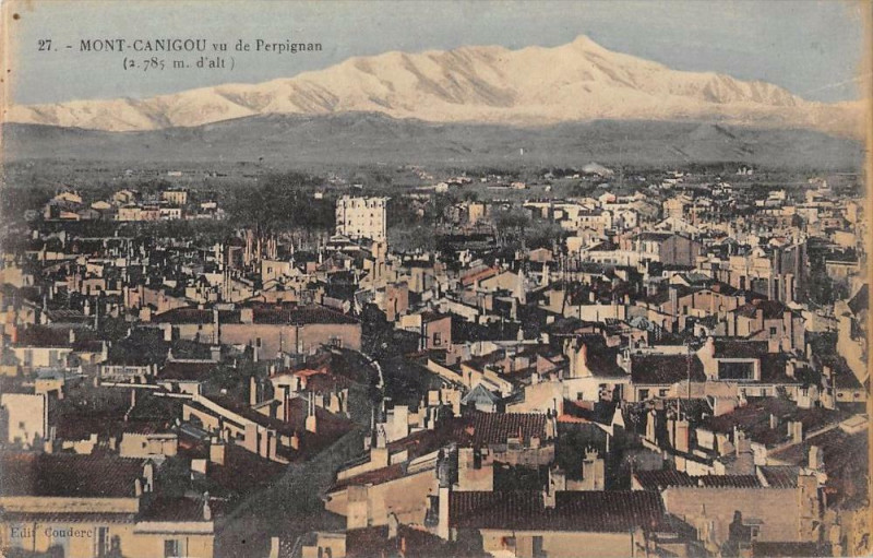 Carte postale ancienne Perpignan Mont Canigou Vu De Perpignan à Perpignan
