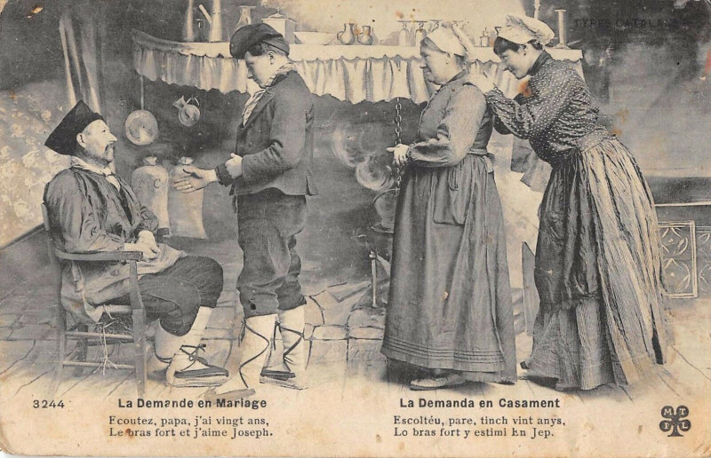 Carte postale ancienne La Demande En Mariage Catalans