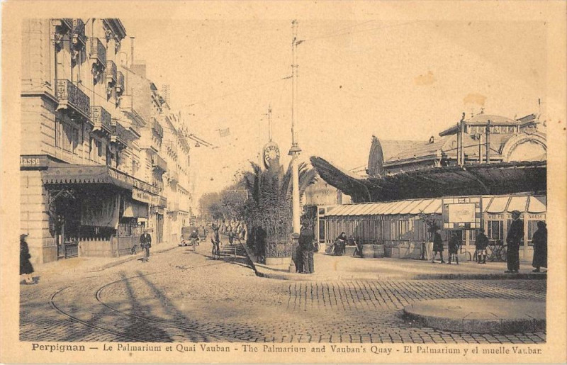 Carte postale ancienne Perpignan Le Palmarium Et Quai Vauban à Perpignan