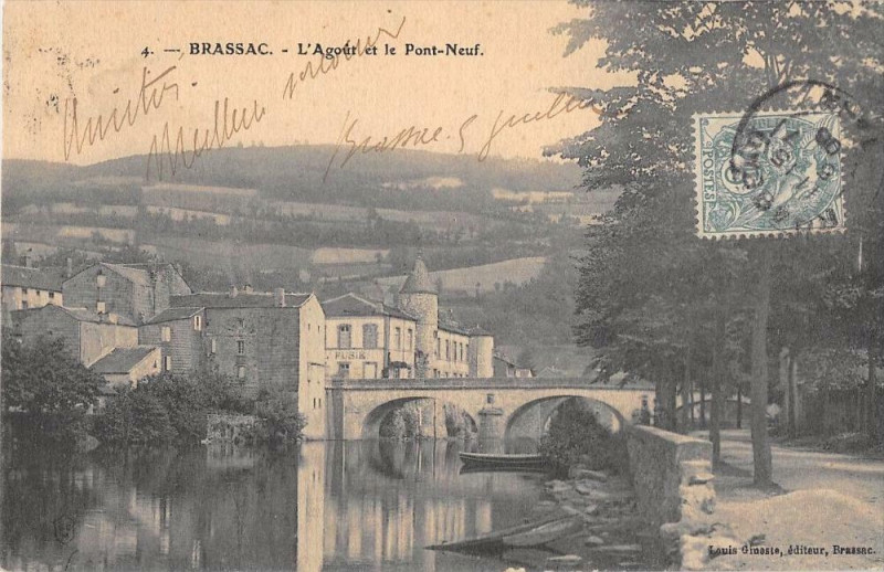 Carte postale ancienne Brassac L'Agout Et E Pont Neuf à Brassac