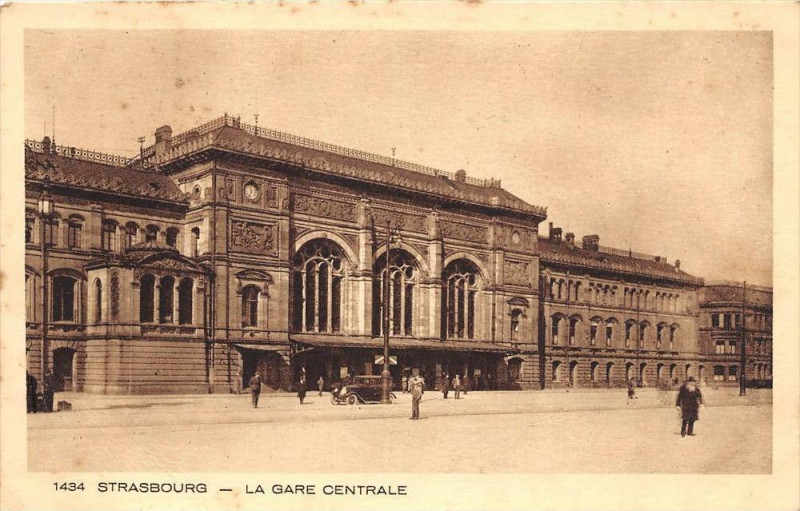 Carte postale ancienne Strasbourg La Gare Centrale à Strasbourg