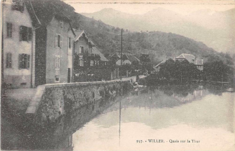 Carte postale ancienne Willer Quais Sur La Thur à Willer