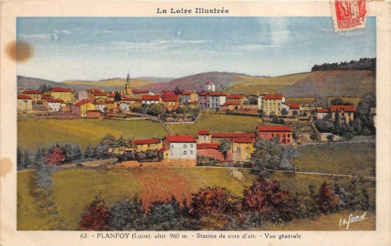Carte postale ancienne Planfoy Vue Generale à Planfoy