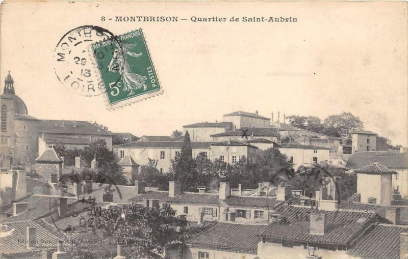 Carte postale ancienne Montbrison Quartier De Saint-Aubrin à Montbrison