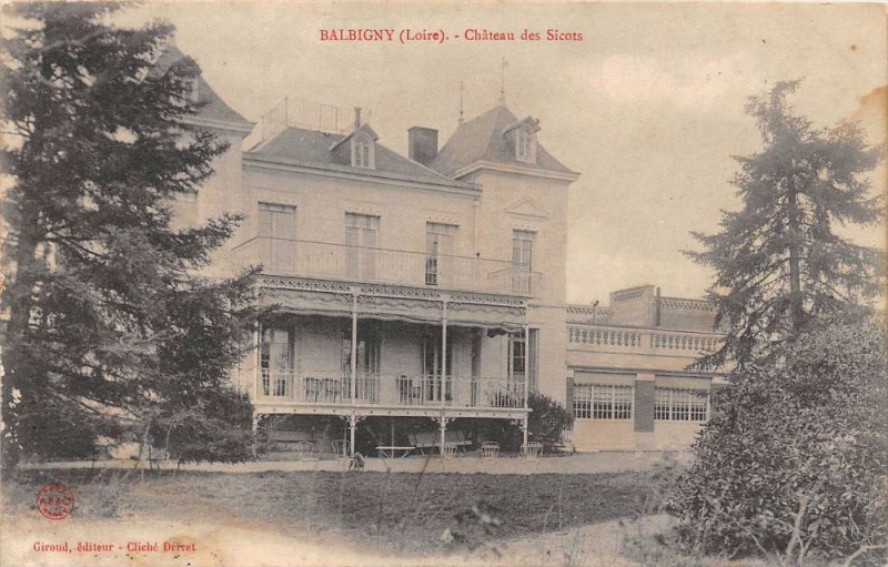 Carte postale ancienne Balbigny Chateau Des Sicots (dos non divisé) à Balbigny