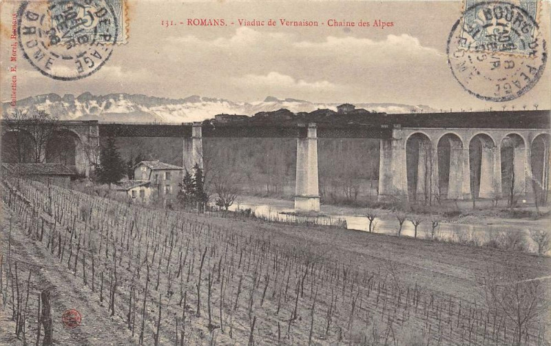 Carte postale ancienne Romans Viaduc De Vernaison