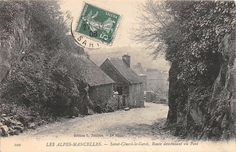 Carte postale ancienne Saint Ceneri Le Gerei Route Descendant Au Pont à Ri