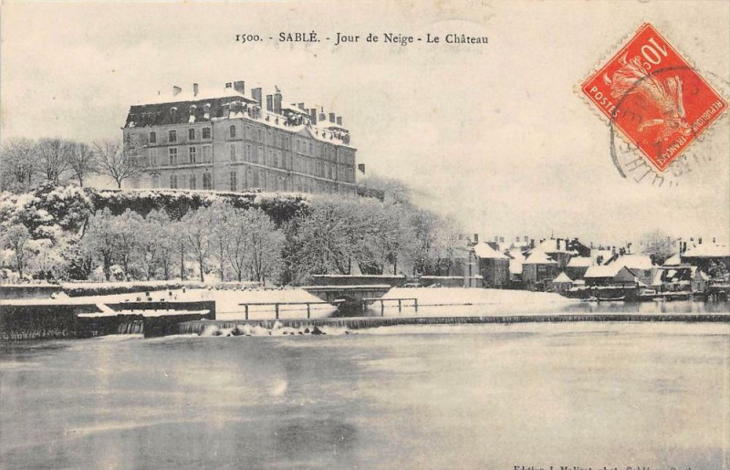 Carte postale ancienne Sable Jour De Neige Le Chateau