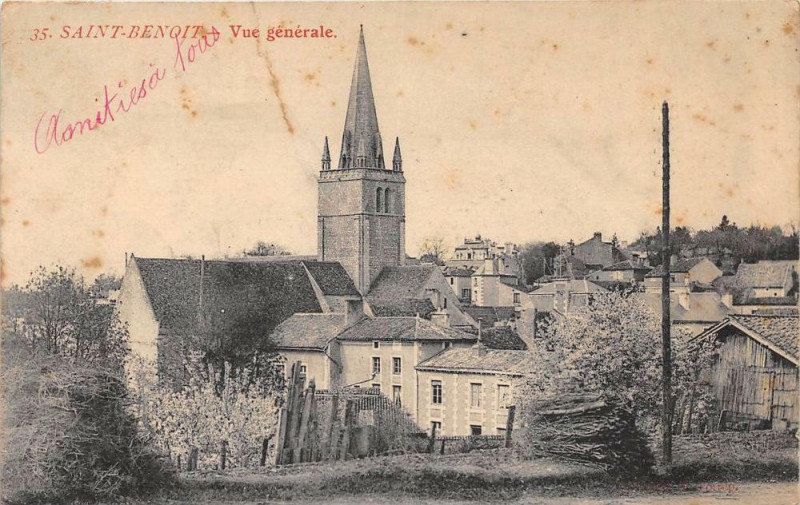 Carte postale ancienne Saint Benoit Vue Generale