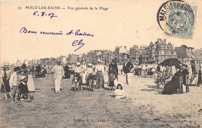 Carte postale ancienne Malo Les Bains Vue Generale De La Plage