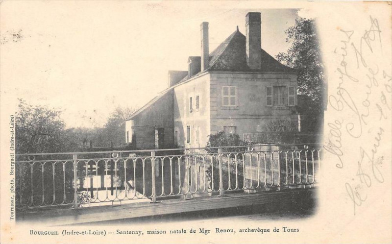 Carte postale ancienne Bourgueil Santenay Maison De Mr Renou(Dos non divisé) à Bourgueil