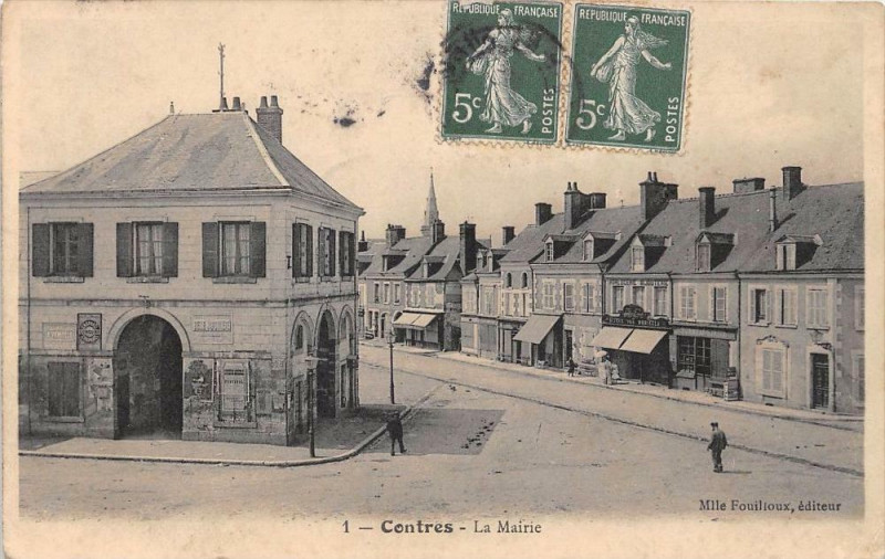 Carte postale ancienne Contres La Mairie