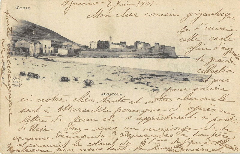 Carte postale ancienne 20 Corse Algayola (dos non divisé)