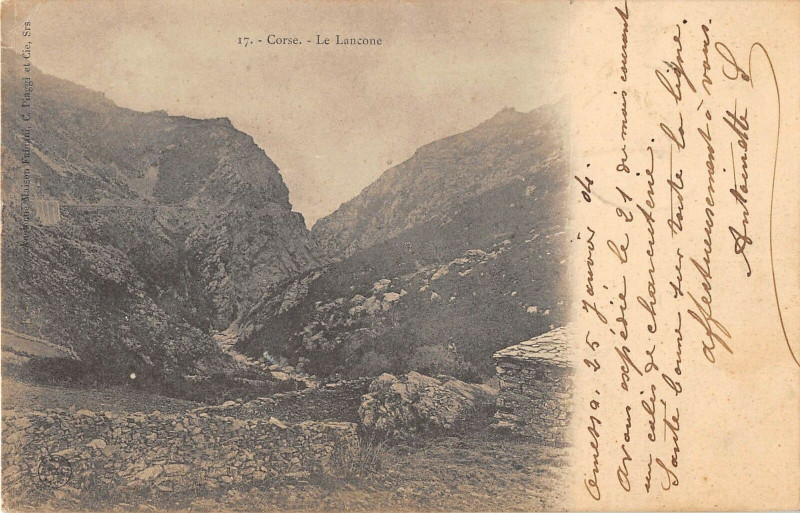 Carte postale ancienne 20 Corse Le Lancone (dos non divisé)