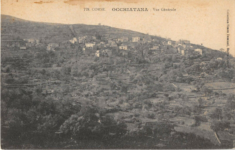 Carte postale ancienne 20 Corse Occhiatana Vue Generale