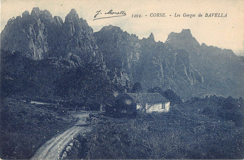 Carte postale ancienne 20 Corse Les Gorges De Bavella