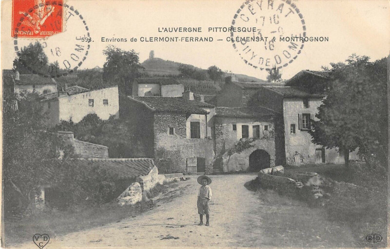 Carte postale ancienne Environs De Clermont Ferrand Clemensat Et Montrognon à Clémensat