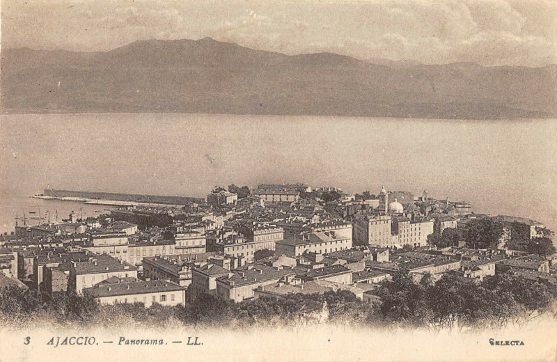 Carte postale ancienne 20 Corse Ajaccio Panorama à Ajaccio