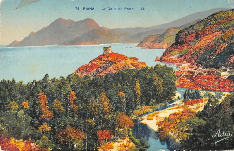 Carte postale ancienne 20 Corse Piana Le Golfe De Porto à Piana