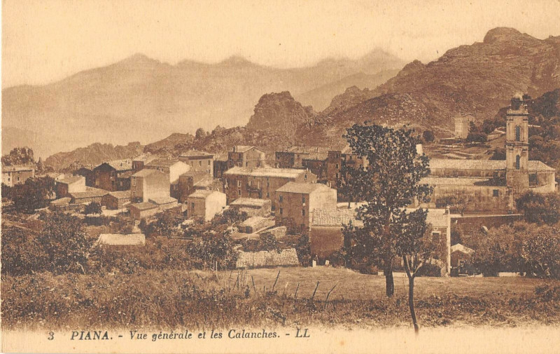Carte postale ancienne 20 Corse Piana Vue Generale Et Les Calanches à Piana