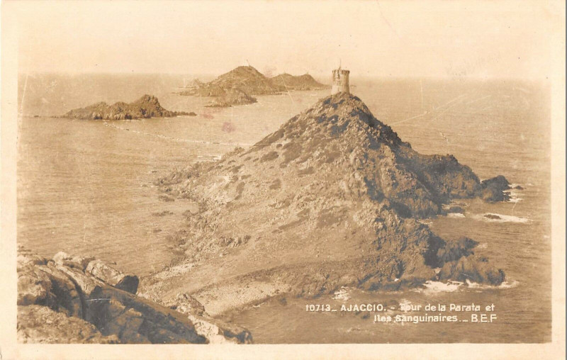 Carte postale ancienne 20 Corse Ajaccio Tour De La Parata Et Iles Sanguinaires à Ajaccio