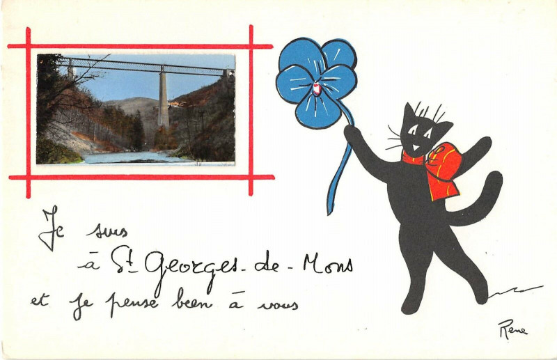 Carte postale ancienne Je Suis A Saint-Georges De Mons Et Je Pense Bien A Vous à Mons