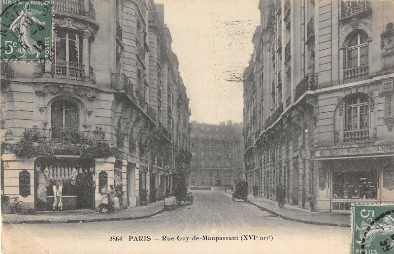 Carte postale ancienne Rue Guy-de-Maupassant à Paris 16e