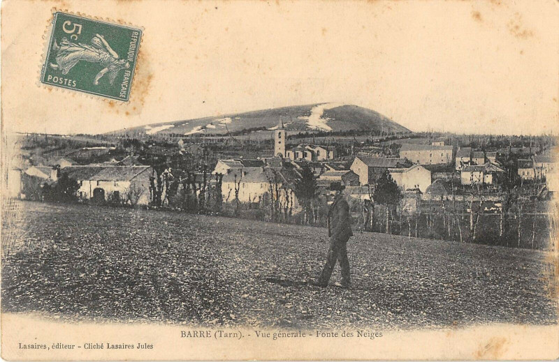 Carte postale ancienne Barre Vue Generale Fonte Des Neiges (cliché pas courant à Barre