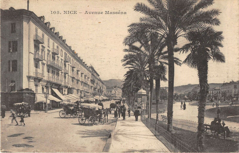 Carte postale ancienne Nice Avenue Massena à Nice