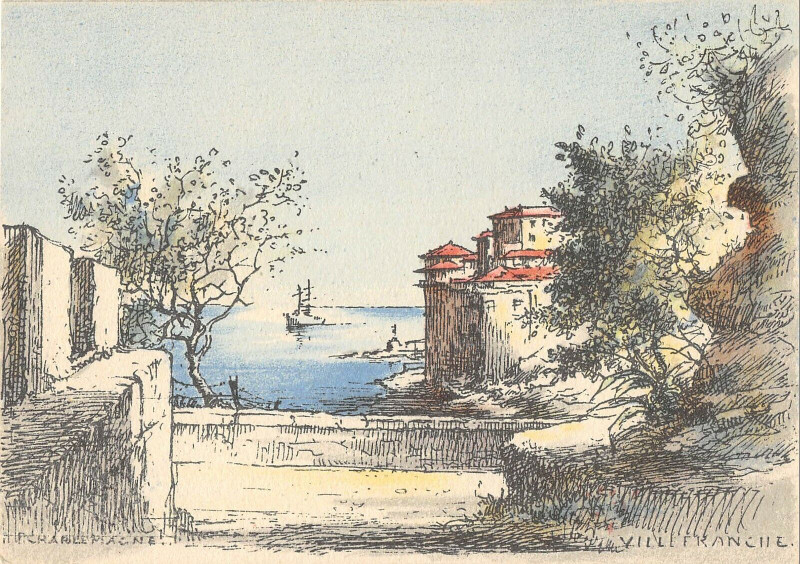 Carte postale ancienne Cpa Illustrateur Villefranche