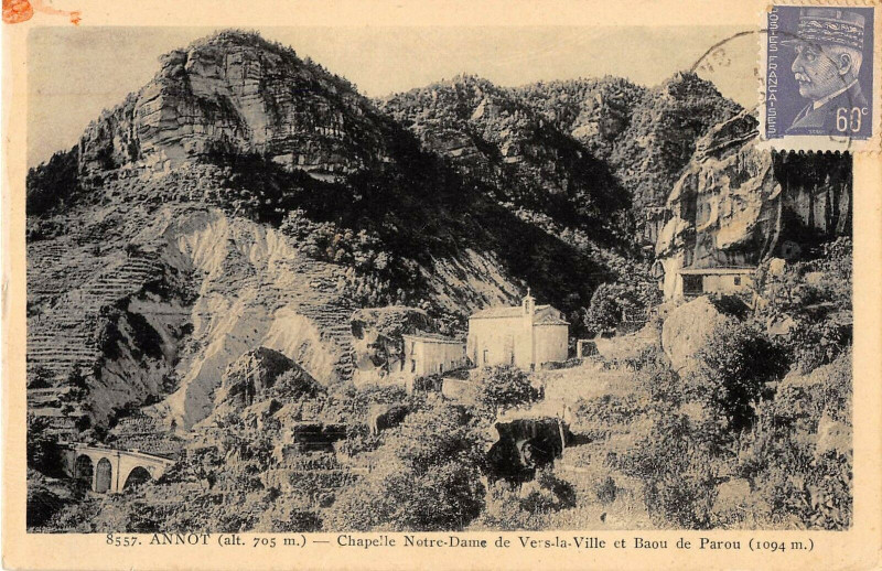 Carte postale ancienne Anot Baou De Parou