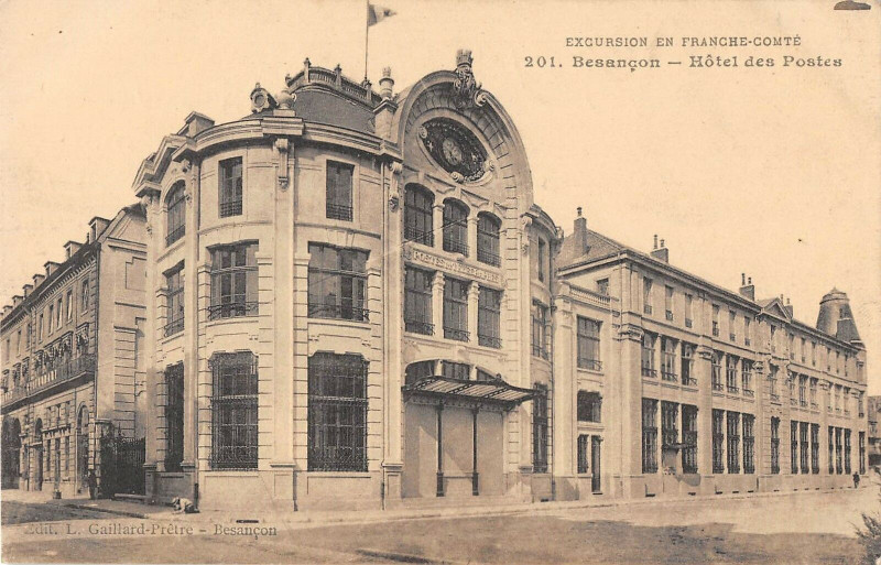 Carte postale ancienne Besancon Hotel Des Postes à Besançon