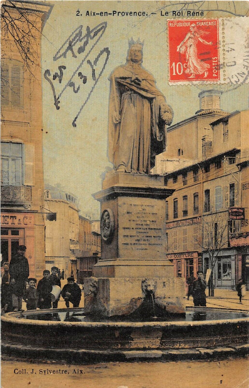 Carte postale ancienne Aix En Provence Le Roi Rene (cpa toilée émaillée à Aix-en-Provence