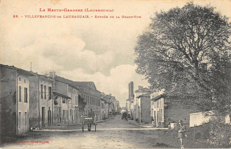Carte postale ancienne Villefranche De Lauragais Entree De La Grand'Rue à Villefranche-de-Lauragais