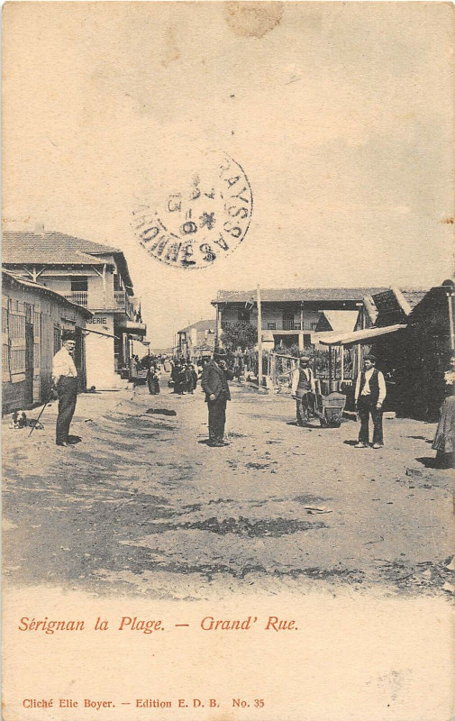 Carte postale ancienne Serignan Grand Rue à Sérignan