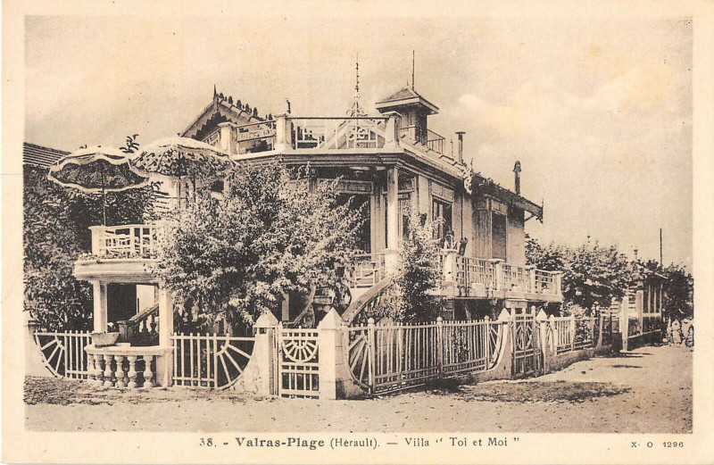 Carte postale ancienne Valras Plage Villa Toi Et Moi à Valras-Plage