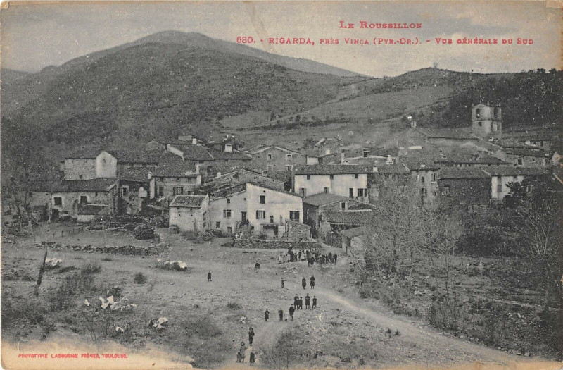 Carte postale ancienne Rigarda Vue Generale Du Sud (cliché pas courant à Rigarda