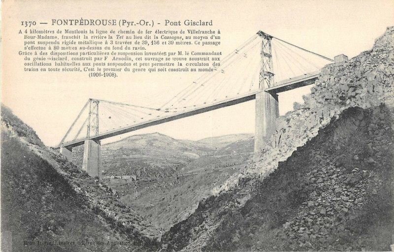 Carte postale ancienne Fontpedrouse Pont Gisclard à Fontpédrouse