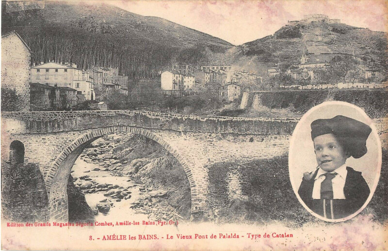 Carte postale ancienne Amelie Le Vieux Pont De Palalda