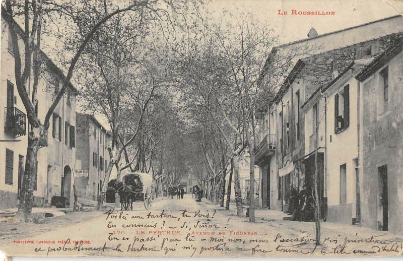 Carte postale ancienne Le Perthus Avenue De Figueras au Perthus
