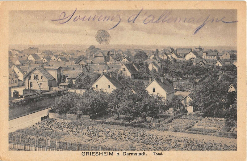 Carte postale ancienne Griesheim B Darmstadt Total à Gries