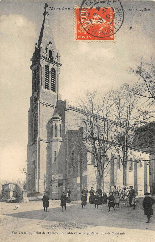 Carte postale ancienne Monclar De Quercy Eglise à Monclar-de-Quercy