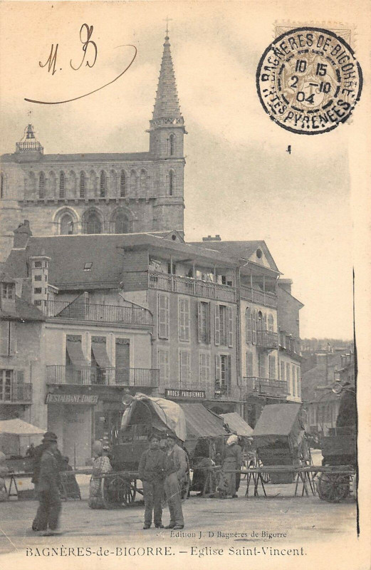 Carte postale ancienne Bagneres De Bigorre Eglise Saint Vincent