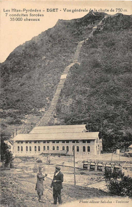 Carte postale ancienne Eget Vue Generale De La Chute