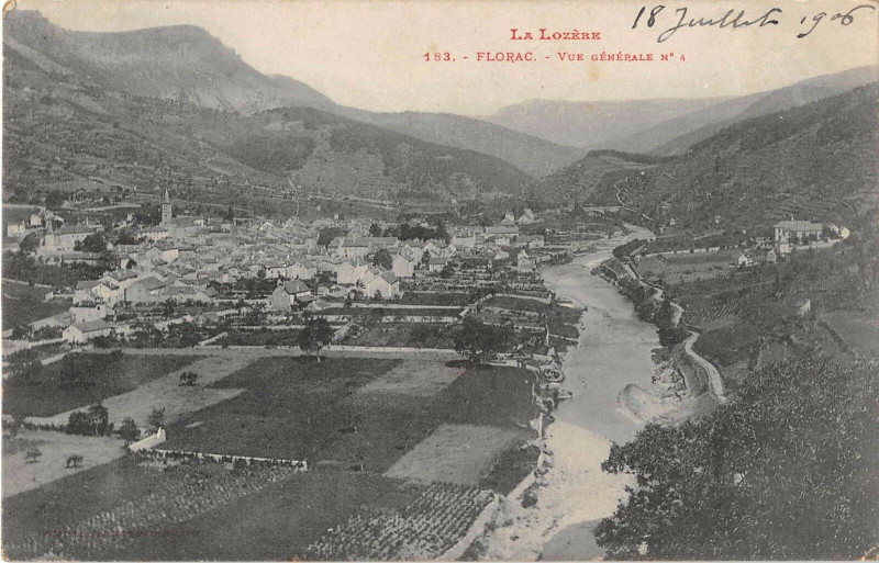 Carte postale ancienne Florac Vue Generale N°4