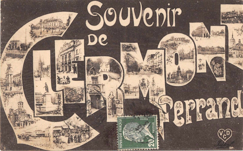 Carte postale ancienne Souvenir De Clermont Ferrand à Clermont-Ferrand