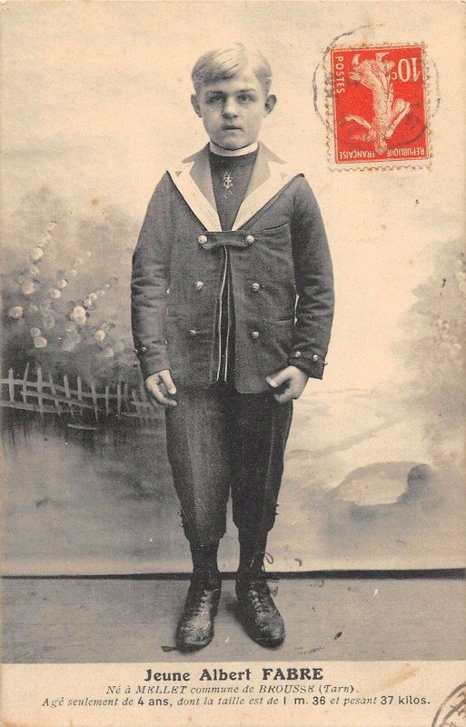 Carte postale ancienne Jeune Albert Fabre Ne A Mellet Commune De Brousse Age De 4ANS à Brousse