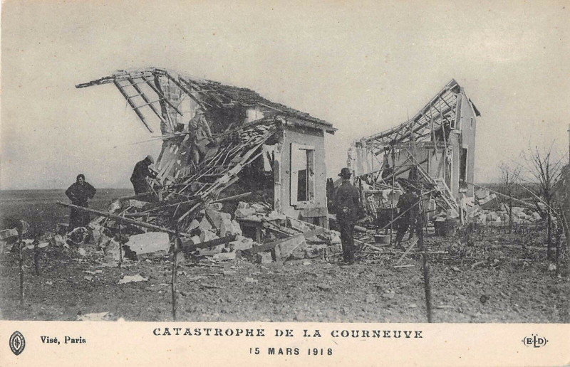 Carte postale ancienne La Courneuve Catastrophe 15 Mars 1918 à La Courneuve